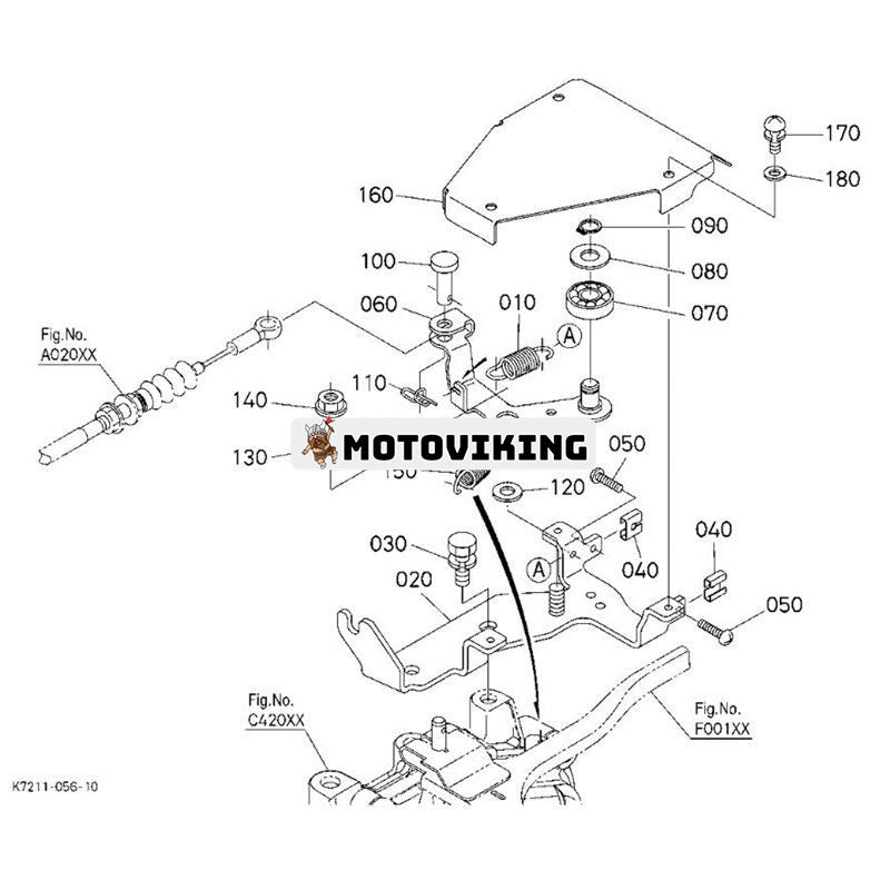 Spring Governor 19094-56410 för Kubota Engine V1505 Utility Vehicle RTV400CI