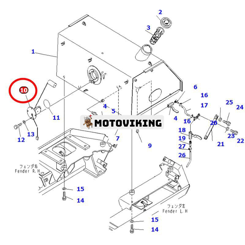 Bränslenivåsensor 7861-92-4940 för Komatsu Engine S6D125E-2 grävmaskin PC228US-2 PC228US-2J PC228USLC-2 PC228USLC-2J