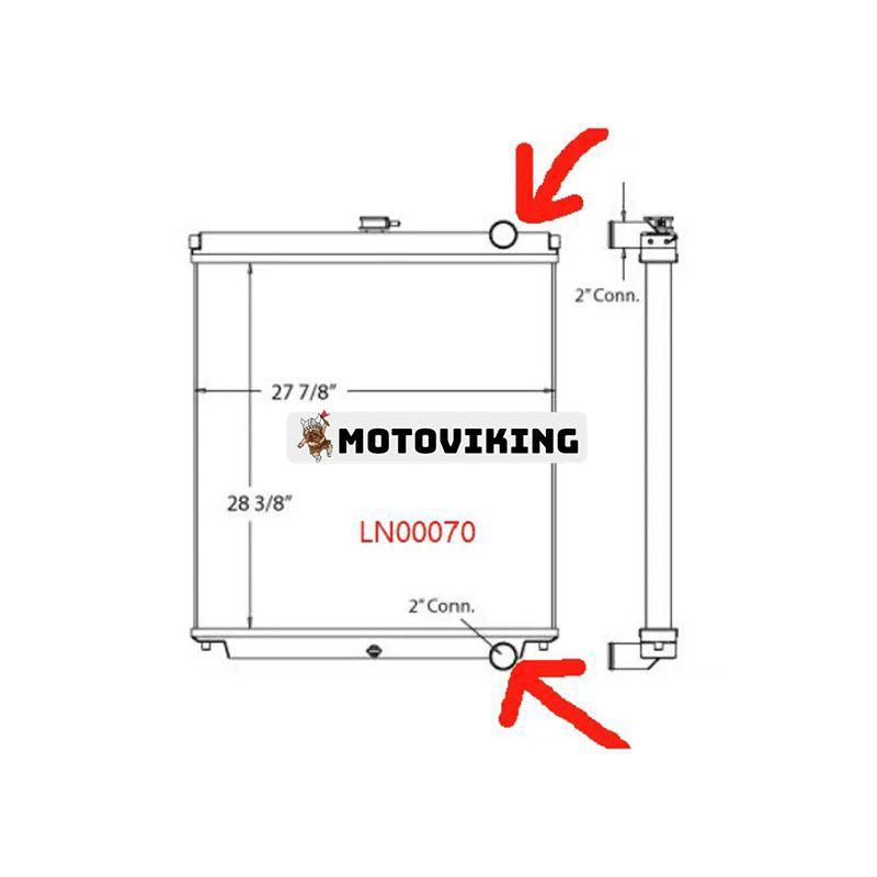 Vattentankkylare LN00069 LN00070 KNH0883 för CASE Grävmaskin CX160 CX130