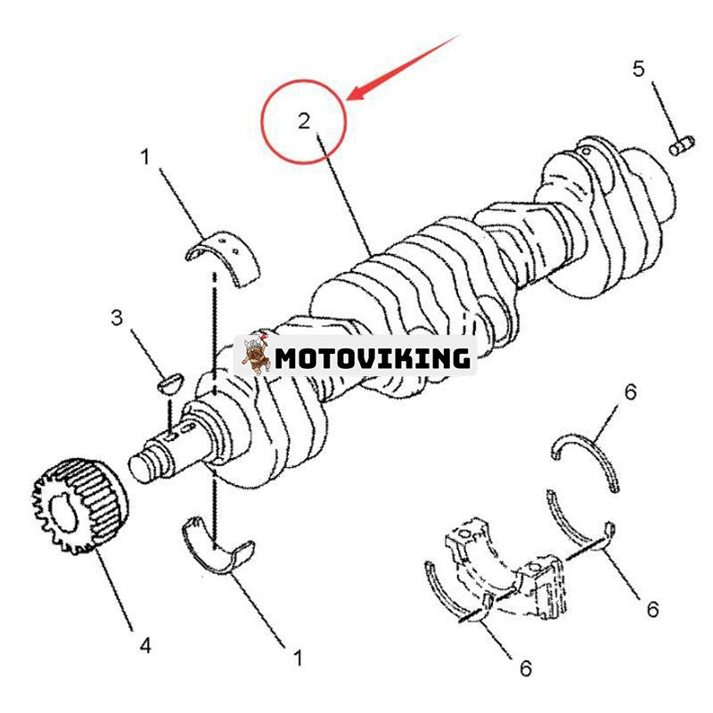 3046 Motorvevaxel 107-0992 för Caterpillar CAT 933 939 939C Bandlastare D3G D4G D5G traktor