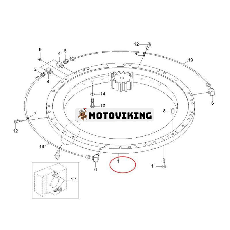 Circle Swivel 81NA-01022BG för Hyundai Grävmaskin 360LC7A R370LC7