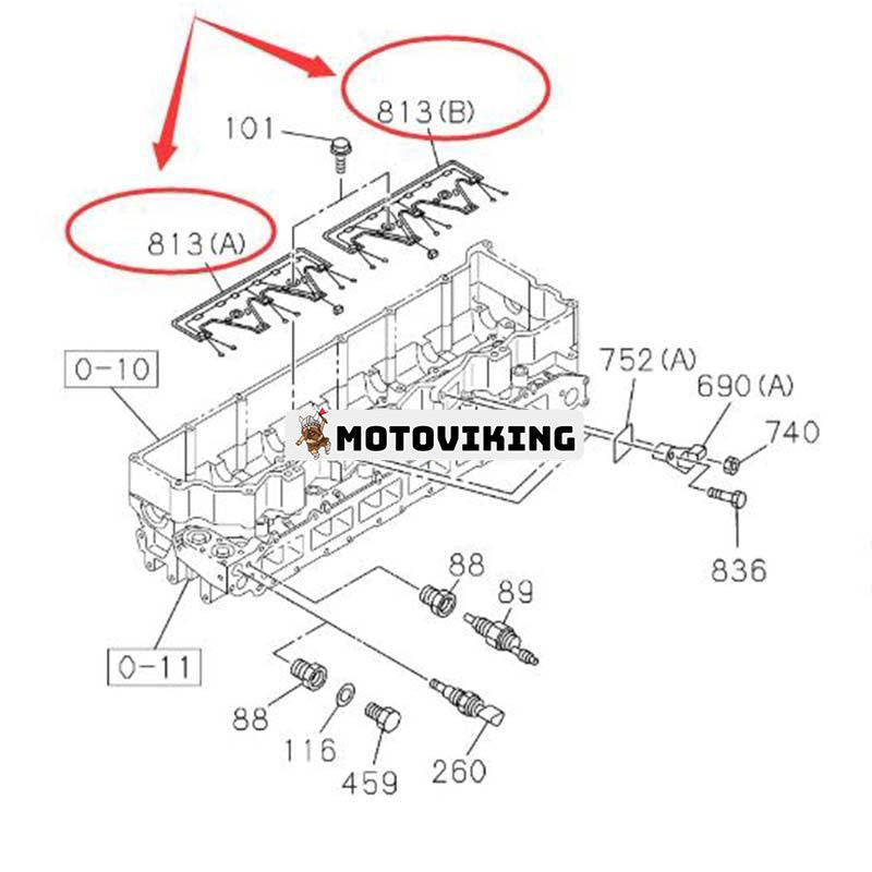 1 set Injektorsele 8-98177447-0 8-98177448-0 för Isuzu 6HK1 Motor Hitachi Grävmaskin ZW220 ZW250 ZX330-3 ZX350-3 ZX350L-3 ZX400W-3