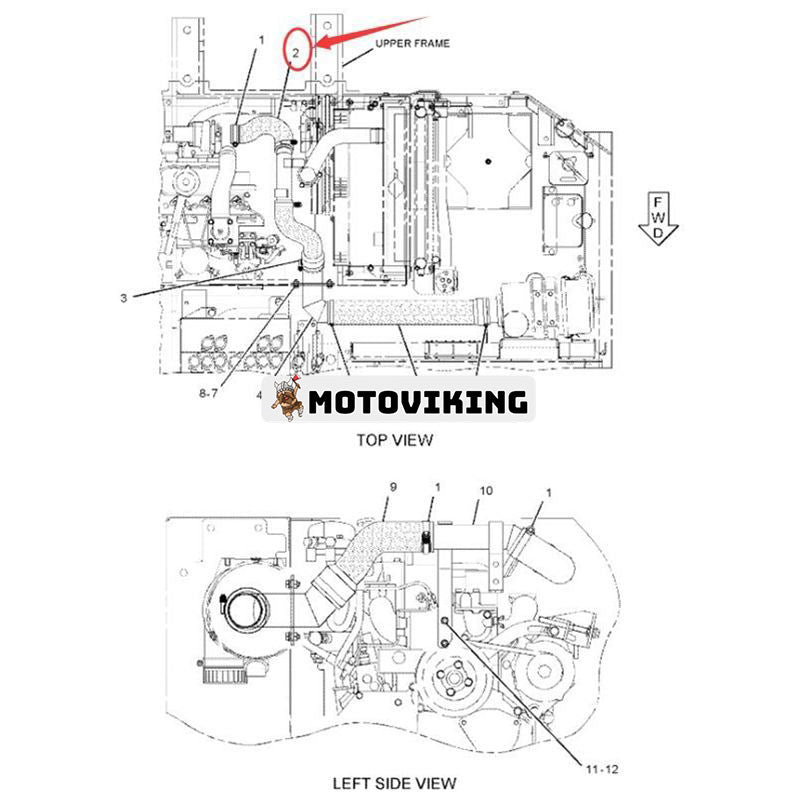 Luftslang 190-5851 för Caterpillar CAT E312C 312C 314C Grävmaskin 3064 motor