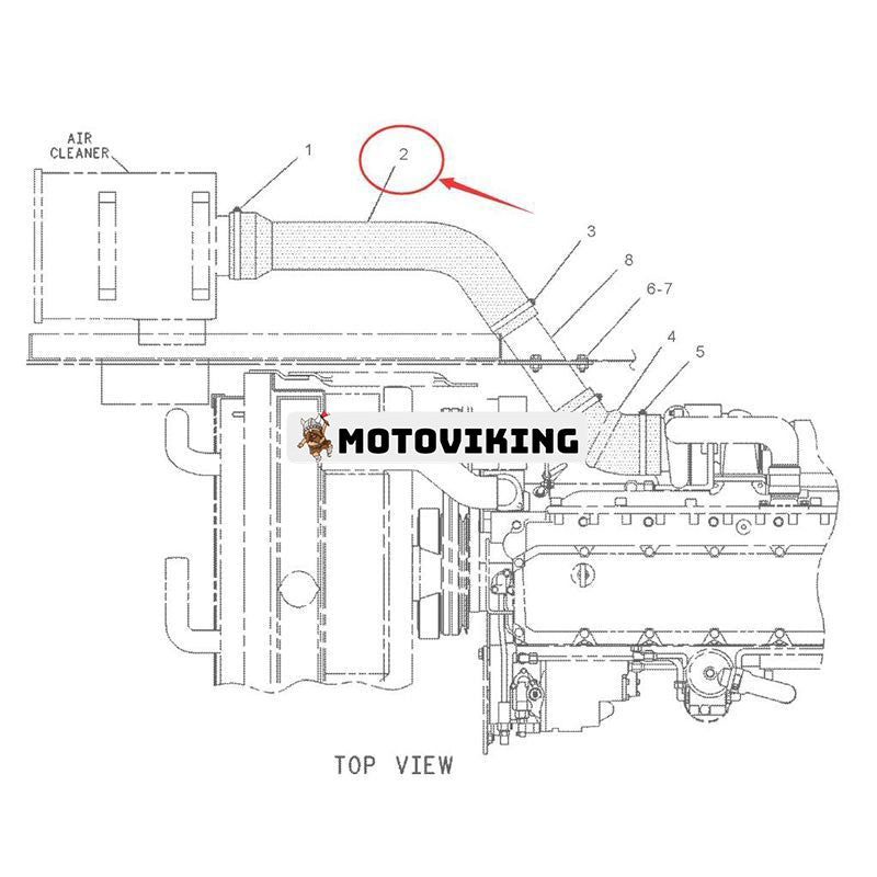 Luftslang 118-9892 för Caterpillar CAT 320B 320BL 320BLN 320BN 320BS Grävmaskin 3116 motor