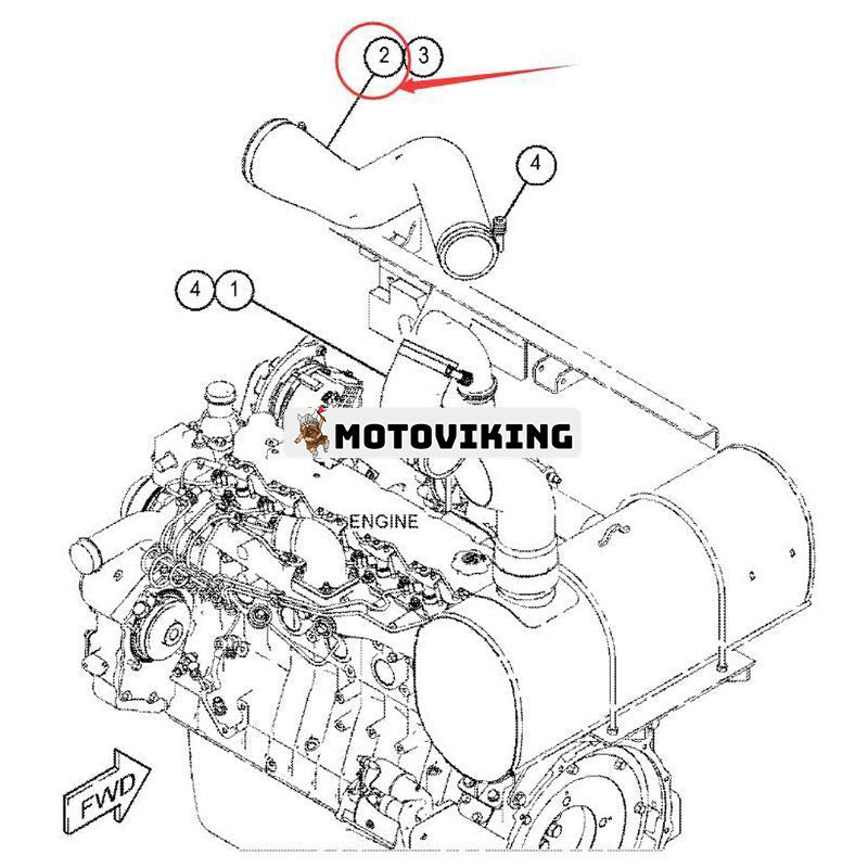 Luftslang 279-7907 för Caterpillar CAT 320D 320D2 320D3 323D 323D3 Grävmaskin C6.4 C7.1 Motor