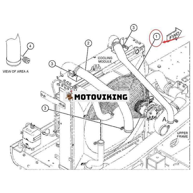 Kylslang 457-4096 för Caterpillar CAT 326D2 329D2 E329D2 330D2 Grävmaskin C7.1 motor