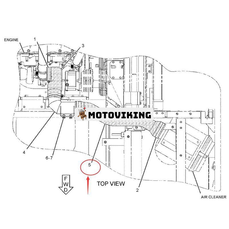 Luftslang 239-6687 för Caterpillar CAT 324D 325D 326D2 329D E329D2 329D2 330D2 M325D Motor C7 C-7 C7.1