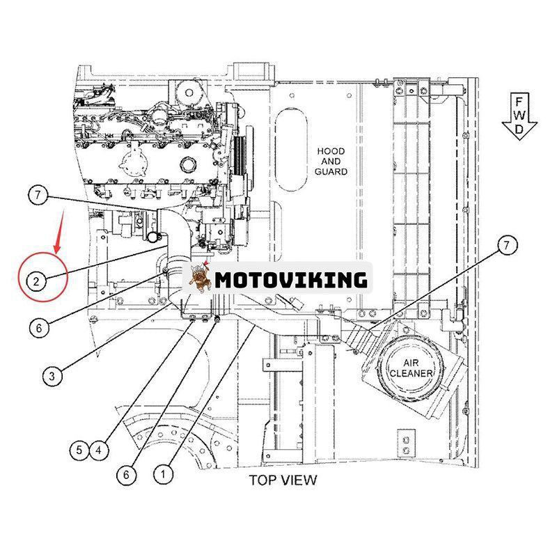 Luftslang 416-4457 för Caterpillar CAT 326D2 329D2 E329D2 330D2 Grävmaskin C7.1 motor