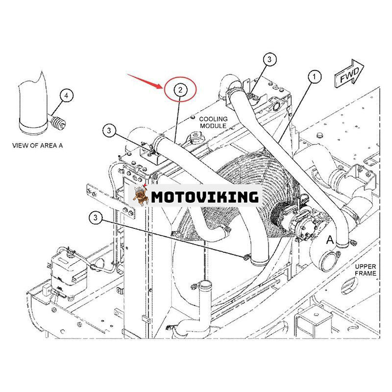 Kylslang 457-4097 för Caterpillar CAT 326D2 329D2 E329D2 330D2 Grävmaskin C7.1 motor