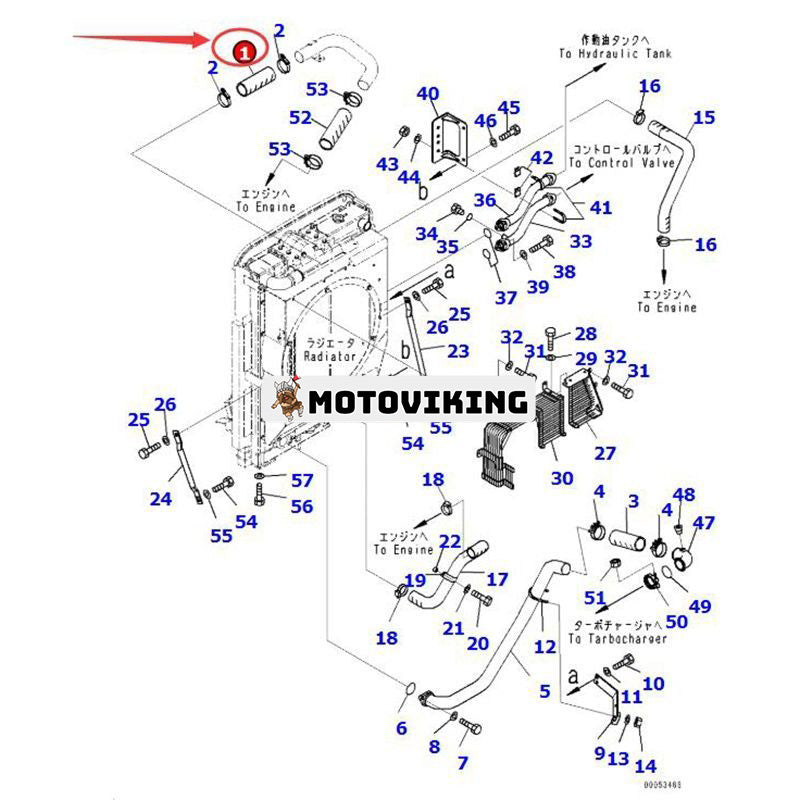 Kylslang 206-03-21151 för Komatsu PC200-8 PC220-8