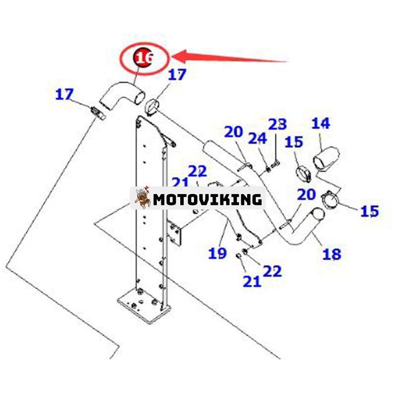 Kylslang 208-03-75491 för Komatsu PC400-8 PC400LC-8 PC430-8 PC450-8 PC450LC-8 PC460LC-8 PC500LC-8 PC550LC-8