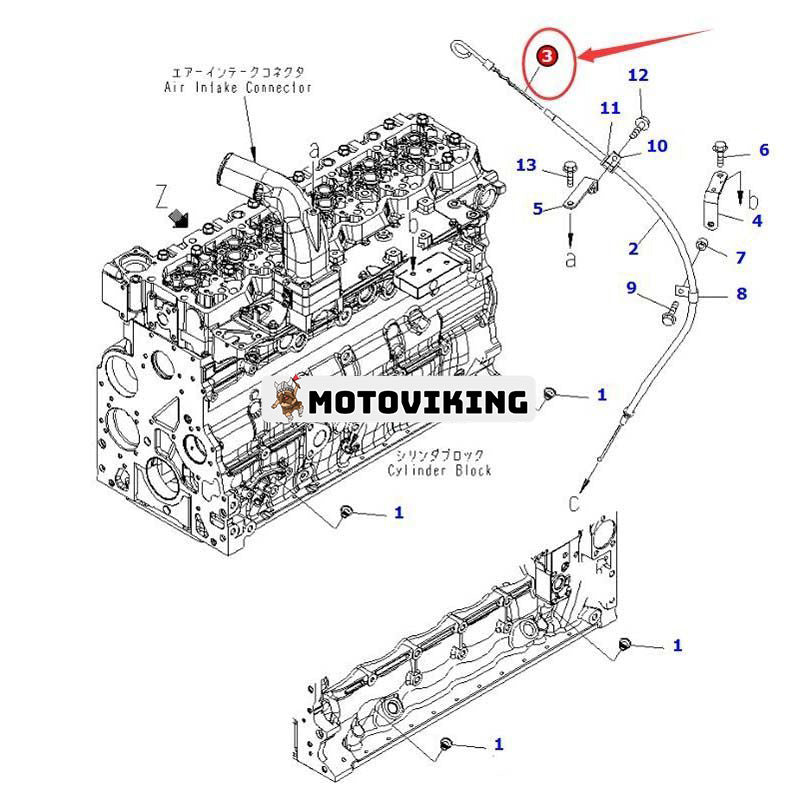 Oljenivåmätare 6754-21-5610 för Komatsu SAA6D107E motor PC200-8M0 PC200LC-8 PC210LC-10 PC220-8M0