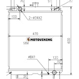 Vattenkylare RD538-42300 för Kubota grävmaskin KX161-3S KX161-3ST U45S U45ST