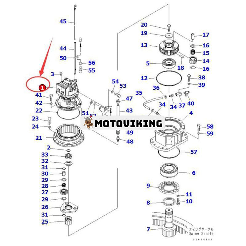 Svängmotor 706-7G-01040 för Komatsu PC200-7 PC200LC-7 PC210-7 PC220-7 PC270-7