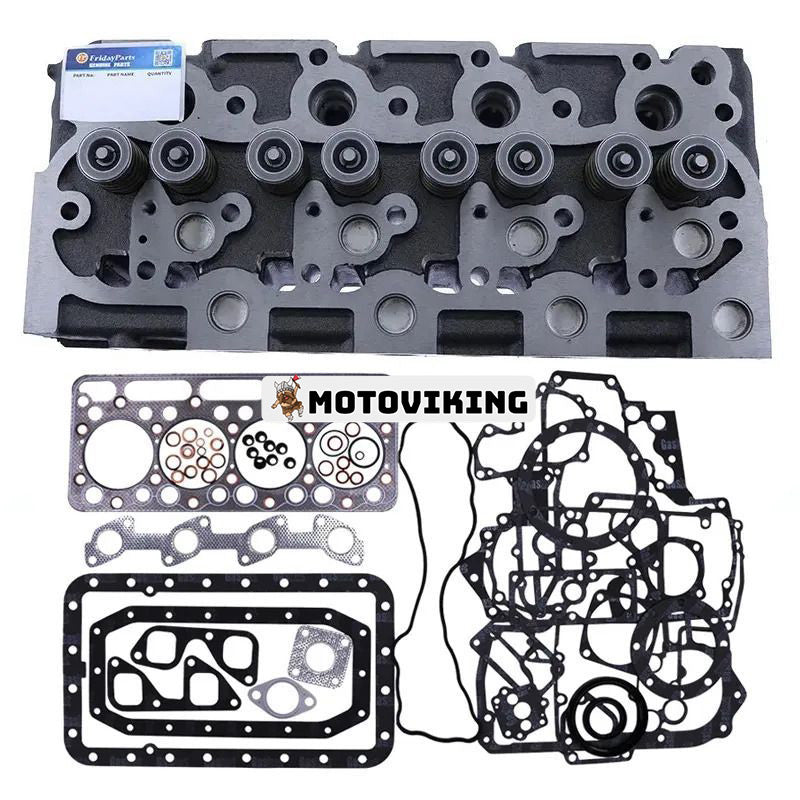 Motor V1702 komplett cylinderhuvud med packningssats för Mustang-lastare 442 Kubota traktor L355SS L2850 L1850F L2860GST L355 Grävmaskin KH-90 KH-90H