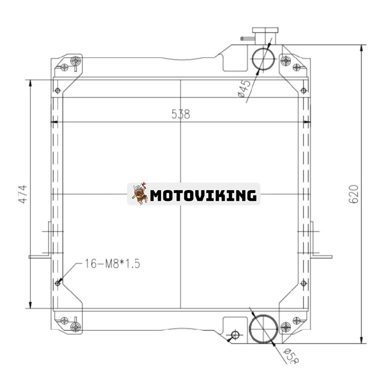 Kylare 234876A2 för CASE P70 P85 PX70 PX85 RP110 RP65 RP85 RPZ65 RPZ85 Motor 570MXT 580M 585G 586G 588G