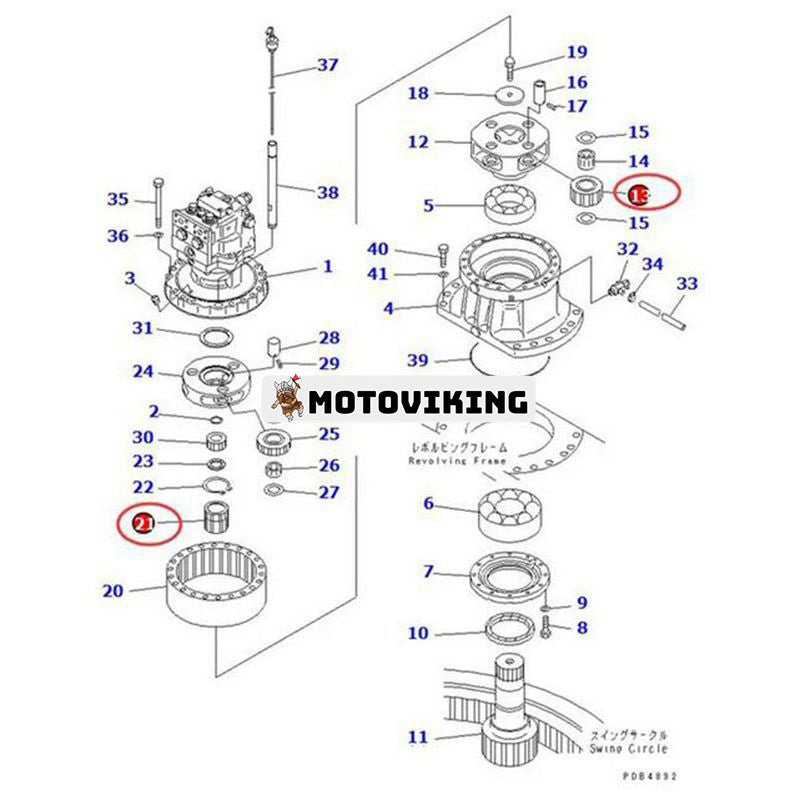 27 tänder svängmotor Sun Gear 20Y-26-22130 för Komatsu PC200-6 grävmaskin