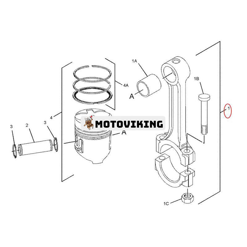 Vevstång 1540867 för Caterpillar CAT C1.1 C1.5 C2.2 3034 3024C motor