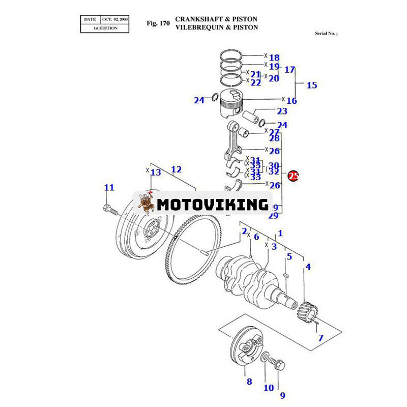 Vevstång 119265-23100 för Yanmar 3TNE68 motor Komatsu SOLAR 010