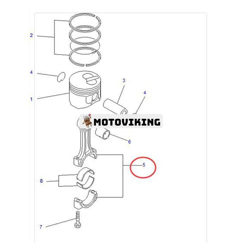 Vevstång YM119717-23000 för Komatsu 3D76E motor PC20MR-2 PC20MR-3 PC22MR-3 PC26MR-3 grävmaskin