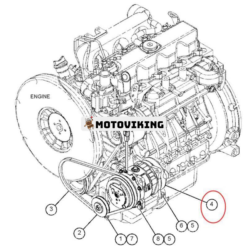 SD5H09 A/C-kompressor 422-6493 för Caterpillar CAT 303.5E2 303CR 304.5E2 304E2 304CR 305.5E 305.5E2 305CR 305E2 306E2