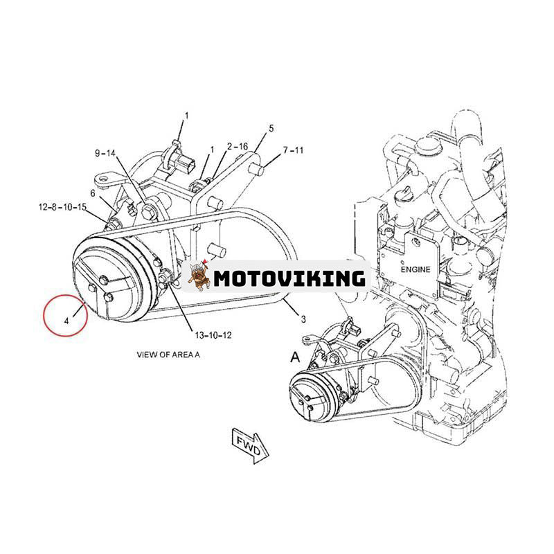 A/C-kompressor 315-6547 för Caterpillar CAT 906H 906K 906M 907H 907K 907M 908H 908K 908M 910K 914K