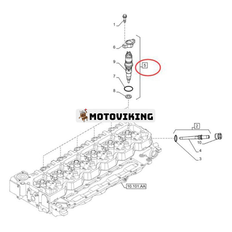 Bränsleinsprutare 2855135 för New Holland Loader W110B W170C W190B W190C W230C Motorväghyvel F140B F170B F200B RG140.B RG170.B RG200.B