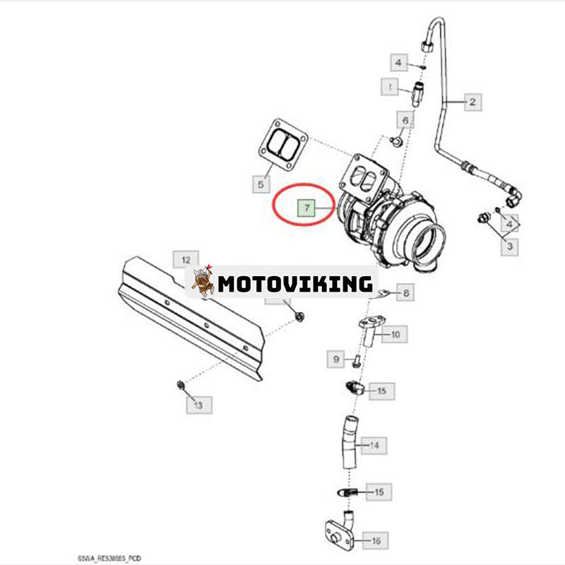 Turboladdare RE550941 RE550932 för John Deere motor 6.8L 6068 3029 4045 Grävmaskin 200DLC 210G Traktor 1654 1854 2054 2104 6525 6530 6030 3030 60 30 30 7 30 30