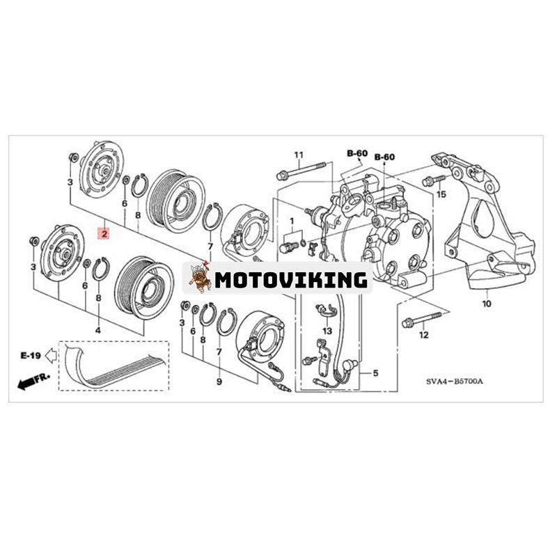 TRSE07 A/C Kompressor 38810-RNA-A02 för Honda Civic 1.8L 2006-2011