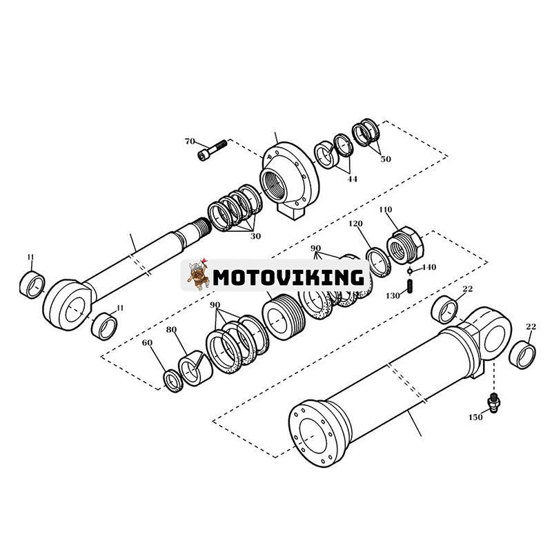 Bomcylindertätningssats 71447622 för New Holland EC240 bandgrävmaskin