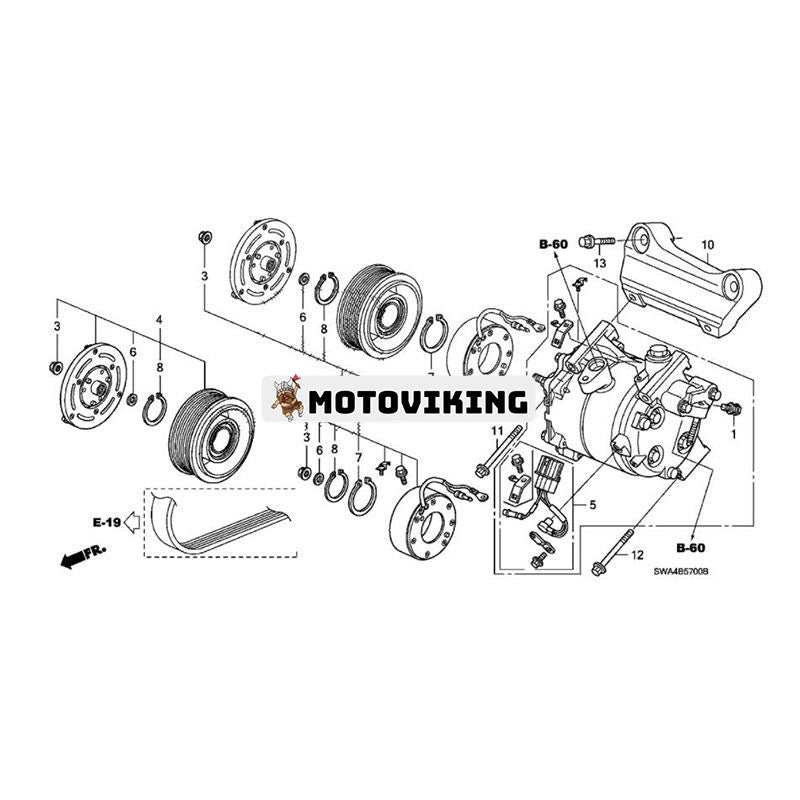 A/C Kompressor 38810-RZY-A01 för Honda Civic CRV Acura ILX RDX 2.3L 2.4L