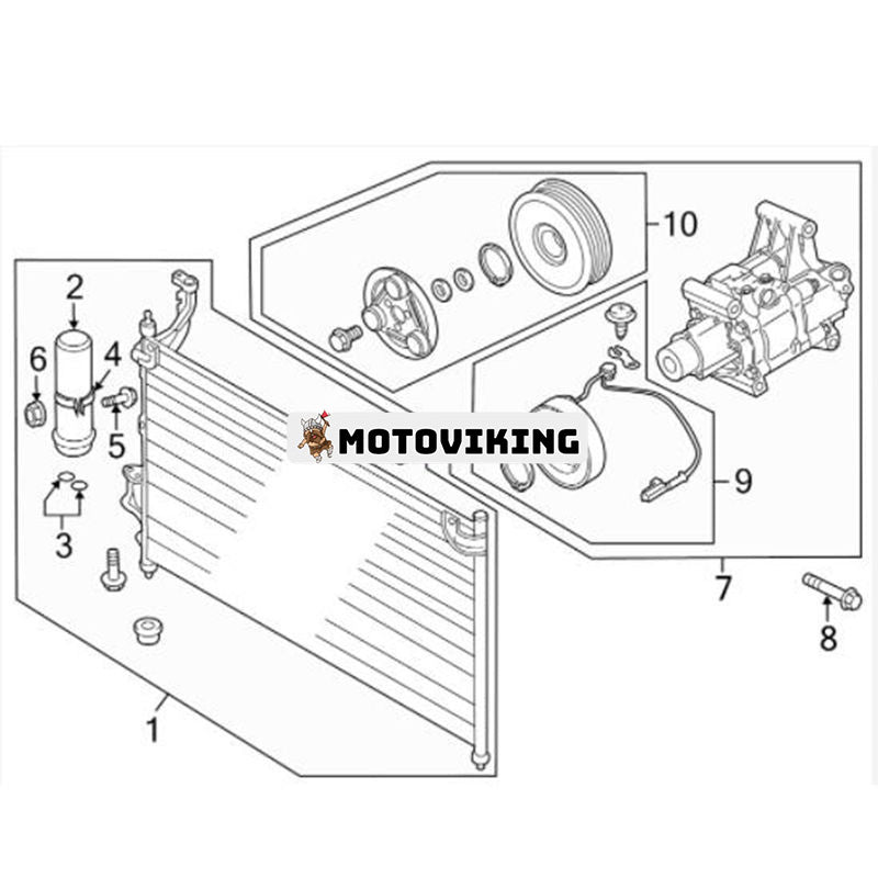 A/C-kompressor DR6161450 för Mazda 2 2011-2013 med 1,5L motor