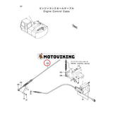 Gasreglagekabel 4277257 för John Deere grävmaskin 892