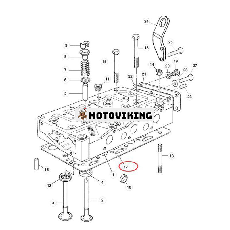 Topplockspackning 296217A1 för CASE Tractor C50 CX50 C60 CX60