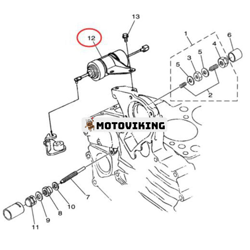 Bränslestoppsmagnet YF1-68516-00-10 YF1-68516-00-14 för Yamaha Generator EDL13000STE EDL7000SE EDL11000SE EDL11000SD EDL7000SDE