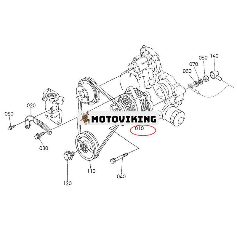 12V 40A Generator 1K574-64013 1K574-64015 1K574-64016 för Kubota Engine D902 D1005 D1105 D1305 Generator J112-AUS J116-AUS