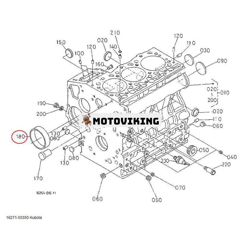 Governor Gear Bush 16271-55350 16271-55351 för Kubota Engine D1105 V1505