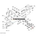 Avgasgrenrör 16244-12310 för Kubota Engine V1505