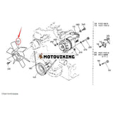 Fläktblad 17345-74110 för Kubota Engine D1105 D1403