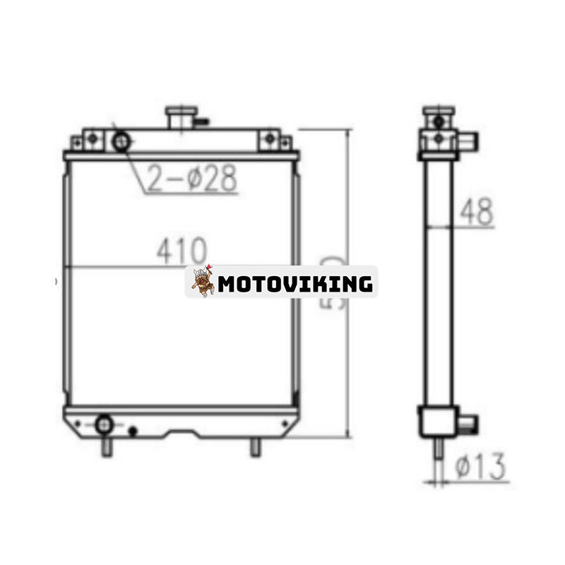 Vattentank Kylare Assy 1K524-72061 1K52472061 för Kubota Truck DGW400