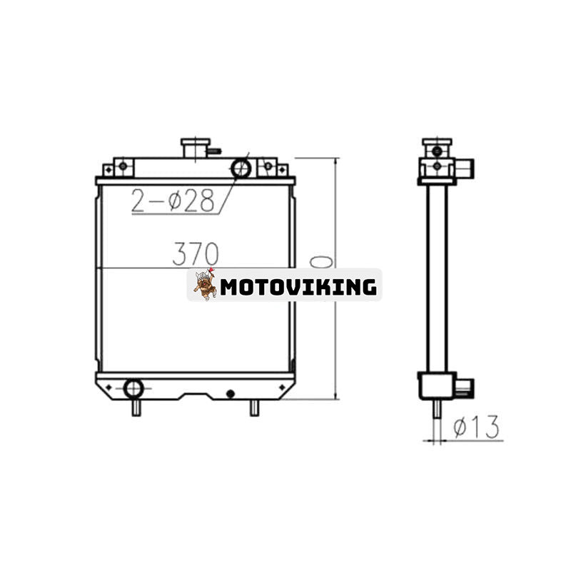 Vattentankkylare 243-6260 för Mitsubishi Engine L3E Caterpillar CAT Hydraulisk minigrävmaskin 301.6C 301.8C