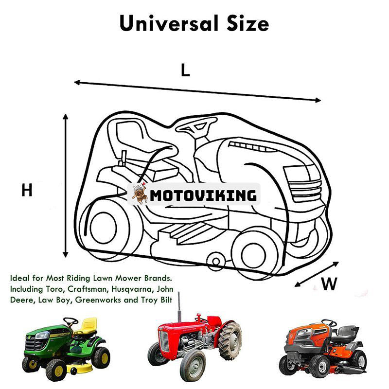Gräsklippare traktorskydd för däck upp till 100" UV-beständig vattentät trädgård