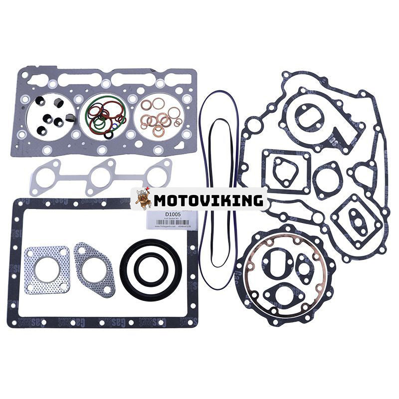 Motor D1005 DF1005 WG1005 Fullpackningssats 1G041-99352 1G062-99365 1G040-03310 för Kubota Tractor B21 B2320 B2410 B7500