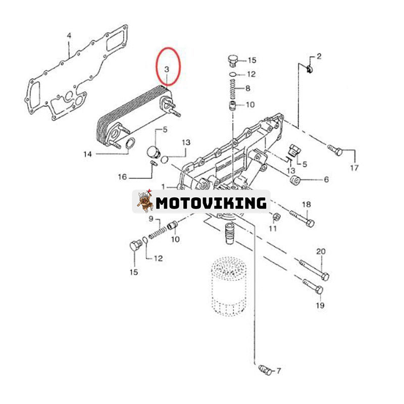 Oljekylare VAME013360 för New Holland E235SRLC E215 E160 EH160 EH215 E235SR