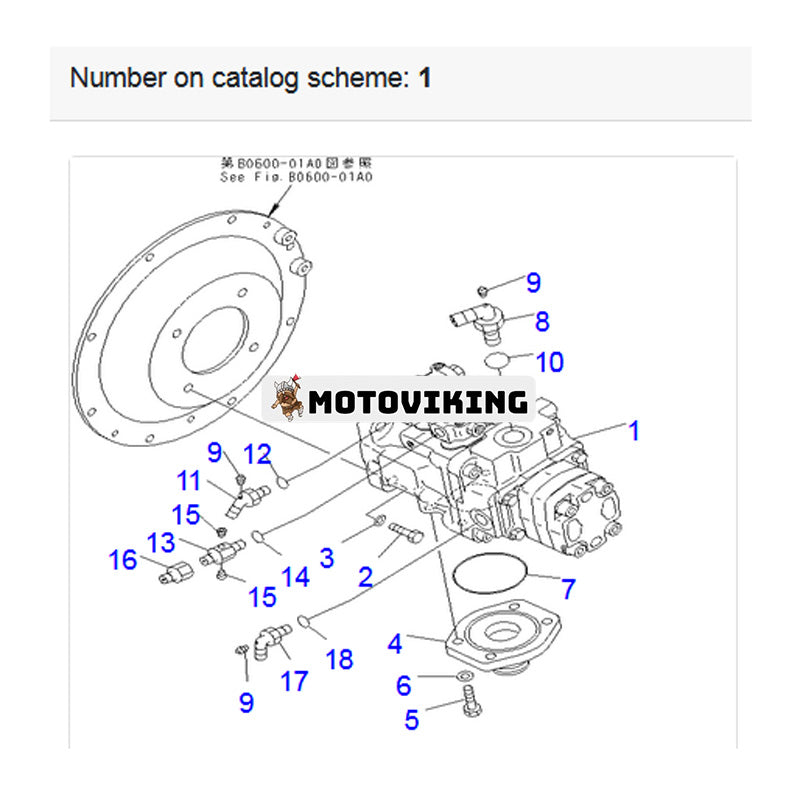 Huvudhydraulisk pump Assy 708-1S-00213 för Komatsu PC27MRX-1 grävmaskin