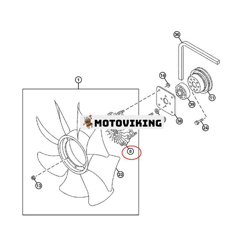 Kylfläktkoppling 8980987861 8980704410 8980987860 för Isuzu Engine 4LE2 John Deere Grävmaskin 75D 85D