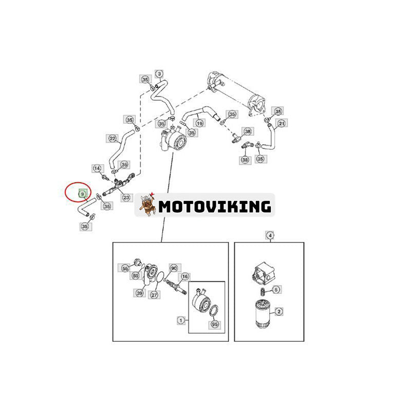 Slang 8980306240 för Isuzu Engine 4LE2 Hitachi Grävmaskin ZX70-3 ZX75UR-3 ZX75US-3 ZX75US-3M ZX85US-3 ZX85USB-3