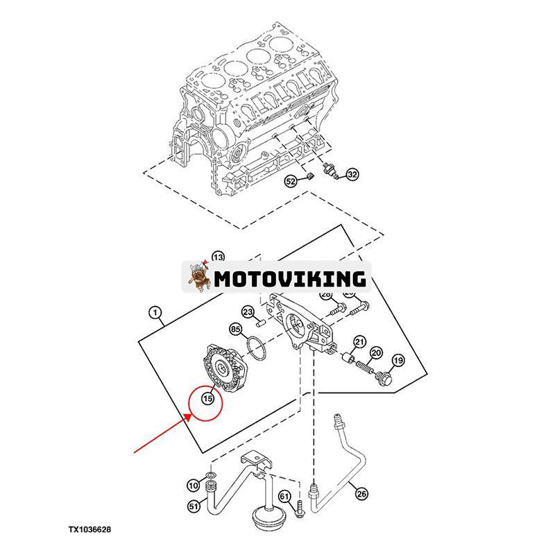 Oljepumpsdel 8970835761 för Isuzu Engine 4LE2 John Deere grävmaskin 75D 85D