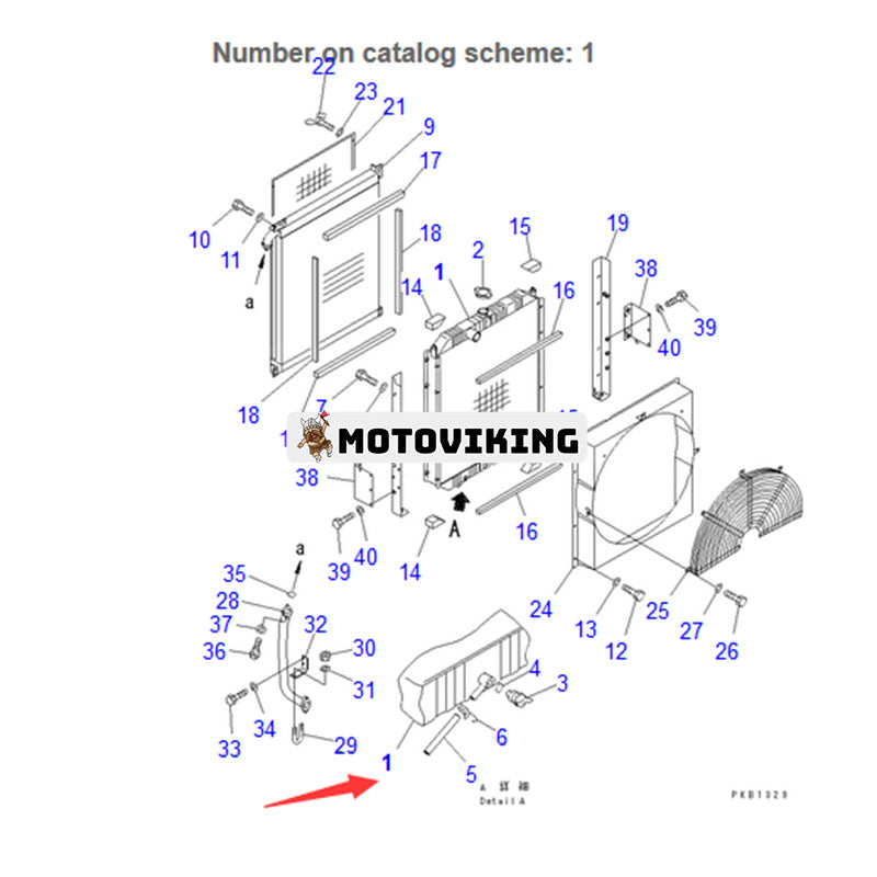 Vattenkylare Core Ass'y 208-03-51111 för Komatsu PC400 PC400-5 PC400HD-5K PC400LC PC400LC-5 grävmaskin