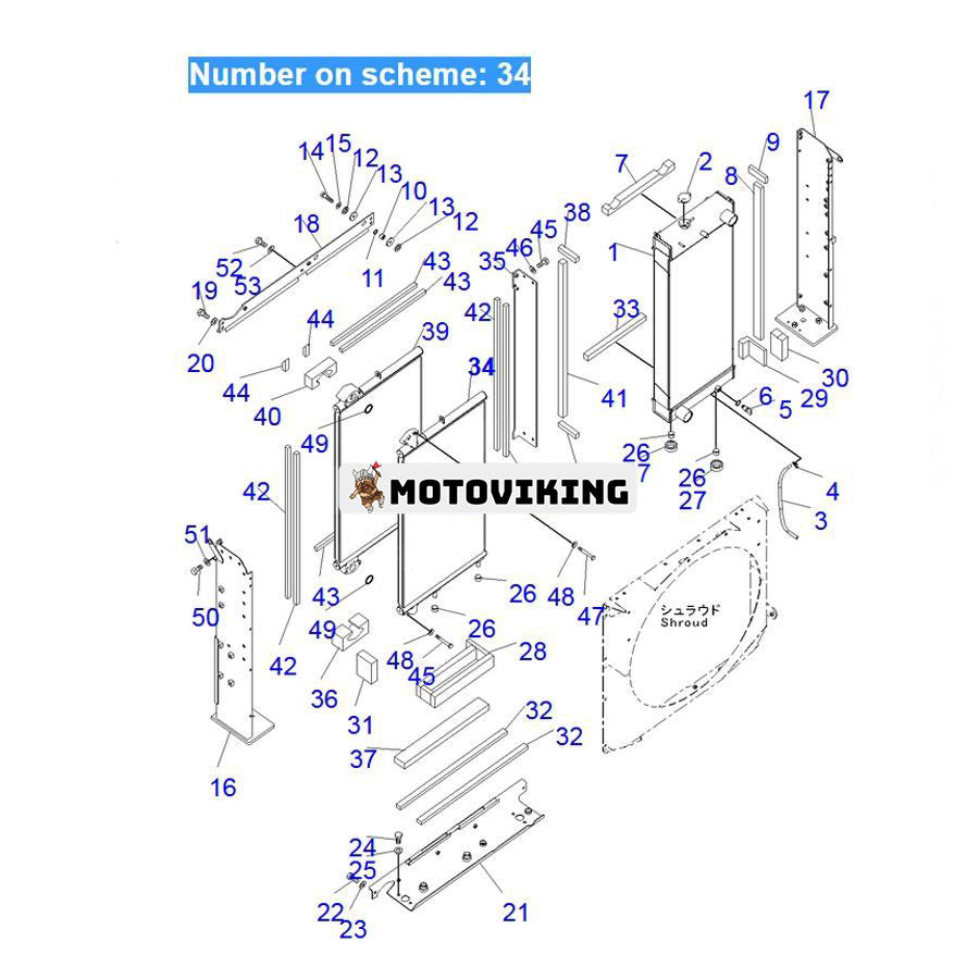 För Komatsu grävmaskin PC300-8 PC350-8 Hydrauloljekylare 207-03-76320